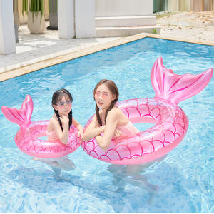 Flotador de Piscina de Verano, Anillo de Natación para Niños, <span class=keywords><strong>Inflable</strong></span>, Semitransparente, con Purpurina Rosa, Anillo de Natación de Sirena con Cola de Pescado, Anillo de Natación para Adultos - Product Image 4
