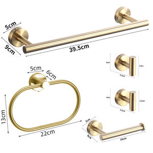 Iron Round Wall-Mounted <b>Towel</b> Rack with Nickel Finish Modern Design Easy to Clean for Bathroom Use - Product Image 5