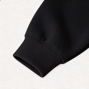 Sudadera con Capucha Negra para <span class=keywords><strong>Hombre</strong></span>, de Algodón 100% de Alto Gramaje, Felpa Francesa, con Logo Personalizado, Lisa, 500 GSM, Corte Holgado y Recortado - Product Image 4