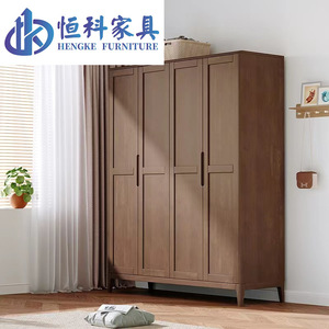 Muebles Hengke, Armario de Madera Maciza de 3 Puertas, Gran Capacidad, Armario de Almacenamiento para Dormitorio, Color Madera Natural - Product Image 5