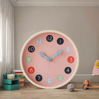 Jam Dinding Quartz Motif Kartun Lucu Tanpa Suara, Satu Sisi dengan Pola Pemandangan Indah untuk Penempatan di Ruang Tamu