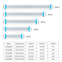 Lampe LED ultra-fine pour aquarium, 3 couleurs réglables, à clipser, pour aquarium planté, en PVC
