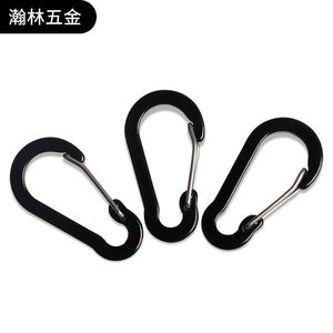 Mousqueton en alliage d'aluminium Hanlin en forme de gourde, noir électrophorétique, accessoire de camping, boucle portable en fil d'acier - Product Image 3