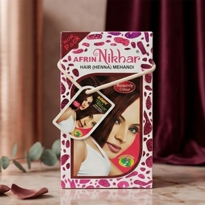 Henné pour cheveux Afrin Nikhar Bourgogne, poudre de couleur naturelle Mehandi pour femmes et hommes, longue durée, brillant, écologique, lavable, 30g - Product Image 2