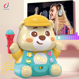 Chengji baby strumenti musicali <span class=keywords><strong>montessori</strong></span> giocattoli musicali cartone animato orso di plastica karaoke microfoni educativi giocattolo di musica orso - Product Image 3