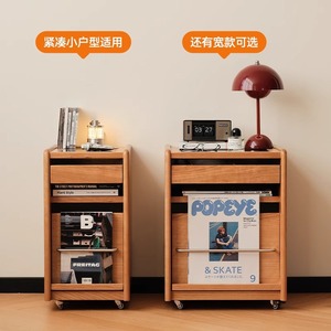 Time Series Bedside Table Cherry Wood <b>Narrow</b> Design Durable <b>Storage</b> Cabinet Bedroom Furniture - Product Image 3