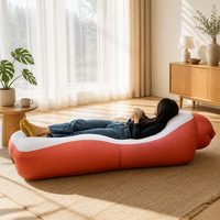 Canapé gonflable pliable, chaise longue portable en polyester, siège individuel pour salon, camping, plage, festival