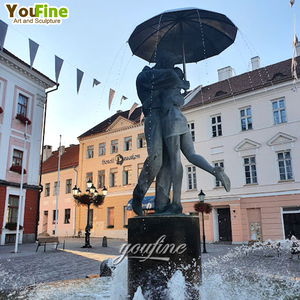 YOUFINE <span class=keywords><strong>Statua</strong></span> in Bronzo a Grandezza Naturale di Ragazzo che Tieno un Ombrello, Scultura Commemorativa in Vendita - Product Image 3