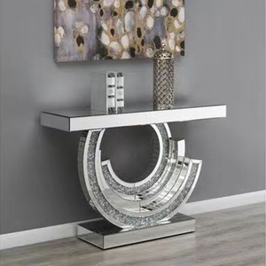 Tavoli Console <span class=keywords><strong>e</strong></span> Specchi con Cristalli Scintillanti per Soggiorno, Vendita all'Ingrosso di Fabbrica, Set di Tavoli Console di Alta Qualità - Product Image 4