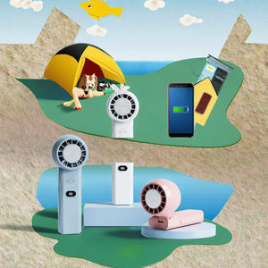 Ventilador portátil mini de 4000mAh al por mayor, batería externa móvil con logo personalizado, recargable, refrigeración, para el hogar, nuevo producto - Product Image 3