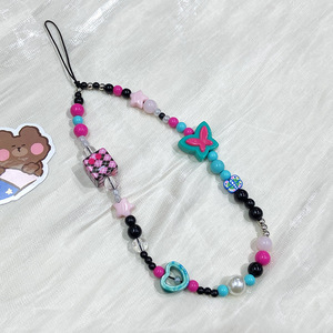 Dessin animé mignon Silicone lapin perlé porte-clés pour téléphone portable chaîne caméra lanière sac pendentif - Product Image 4