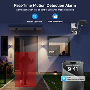 Mới Đến 6MP Ptz Năng Lượng Mặt Trời Máy Ảnh Ba Ống Kính 360 Độ Xem Tầm Nhìn Ban Đêm Theo Dõi Chuyển Động Báo Động Đẩy 4G Bộ Nhớ Mạng Thẻ - Product Image 4