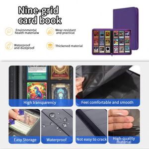 FUXI Album de cartes à collectionner en cuir PU à 9 pochettes pour plus de 360 cartes Pokémon, K-Pop, TCG et cartes sportives - Product Image 6
