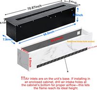 Insert de cheminée électrique à vapeur d'eau, effet flamme ultra réaliste, design encastré, chauffage d'intérieur moderne 70,87 pouces