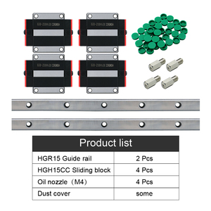 2 ensembles de rails de guidage linéaire HGR15 de 1000 mm avec 4 blocs coulissants carrés HGH15CA pour machine de gravure CNC - Product Image 3