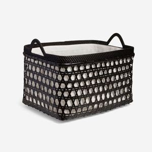 Panier de rangement pliable YH YH-ORG3-45 Hexa en rotin, plusieurs compartiments, en tissu PP, bambou, osier, plastique, pour cuisine et salle de bain, noir - Product Image 5