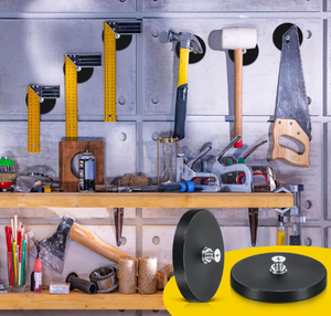 Mạnh mẽ Neodymium N35 lớp nam châm cơ sở với M6 ren đinh tán và các loại hạt cao su màu đen tráng cờ nam châm gắn kết cơ sở - Product Image 5