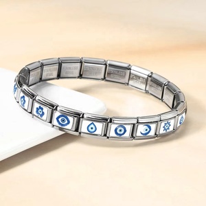 Dijes Italianos de la Serie Ojo del Diablo Azul, Diseño Original Personalizado, Compatibles con Pulseras de Acero Inoxidable de 9mm, para Hacer Joyería DIY para Hombres y Mujeres - Product Image 2