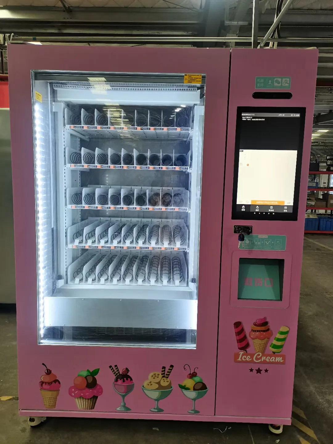 XY Imported Compress Frozen Ice Cream Dumpling meat Vending Machine With 21.5 Inches Touch Screen