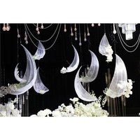 Décorations florales plissées en forme de pétales pour centre de table de mariage champêtre, en poterie blanche, pour salles de banquet d'hôtel