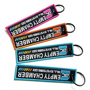 Promotional Gift Fabric With Ring Embroidered Double-Sided <b>Key</b> Chain <b>Customized</b> Logo Embroidery Keychain - Product Image 2