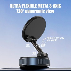 حامل شفط مغناطيسي OEM ODM للزجاج الأمامي للسيارة، لوازم الملاحة بالسيارة، أسود اللون - Product Image 5