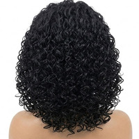 Perruque africaine européenne à cheveux longs et raides, perruque synthétique africaine à petites boucles, type bandeau en soie glacée, prix de gros
