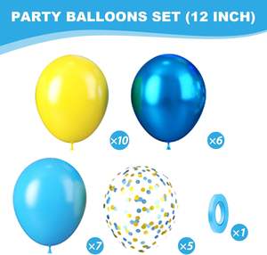 Juego de Globos Metálicos Dorados, Azules y <span class=keywords><strong>Amarillos</strong></span> para Decoración de Fiestas Temáticas de Dibujos Animados, Baby Shower, Aniversario, Cumpleaños, Boda - Product Image 5