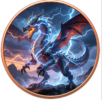 Pièce de monnaie en cuivre pur 999 de 5 oz, série Dragon Western personnalisée, relief 3D, couleur UV, médaille d'art de collection, pièces de monnaie originales
