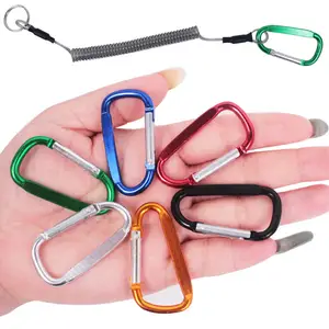 ANYUE ผู้ผลิตอลูมิเนียมแบบกําหนดเอง D รูปหัวแบน Carabiner ล็อคตะขอความปลอดภัยปีนเขา