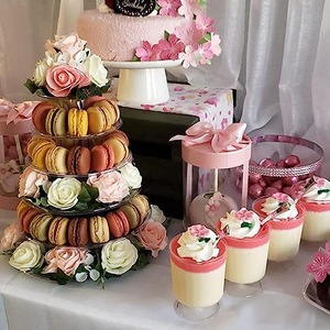Rak <span class=keywords><strong>Display</strong></span> kue Macaron plastik 6 tingkat, alat kue untuk pemegang Cupcake, piring dekorasi pesta pernikahan, menara berdiri - Product Image 6