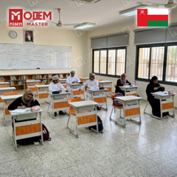 MINYI LEO Oman Bureau d'école, Table de collège, Chaise d'école, Ensemble bureau et chaise pour étudiant en classe