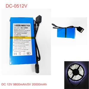 Batteria ricaricabile agli ioni di litio 12V 9800mah 5V 20Ah del rifornimento della fabbrica con uscita USB cc per la macchina fotografica del CCTV della luce principale - Product Image 4