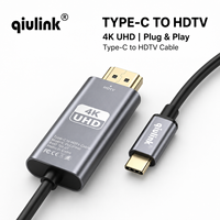 Cable USB C a HDMI Qiulink 4K 60Hz de 2M, Adaptador de Aleación de Aluminio Tipo C a HDTV para Laptop MacBook Pro Air a Monitor TV