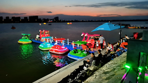 Electric Bumper Boat for Party Cruise and School/Home Use Metal Construction with Battery for Lake/<strong>Sea</strong> Play Three <strong>People</strong> - Product Image 3