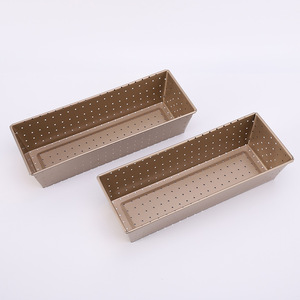 Perforated Toast Bread Mold 2 Pcs Non Stick Carbon Steel Rectangle Cake Mold For Baking - Product Image 1