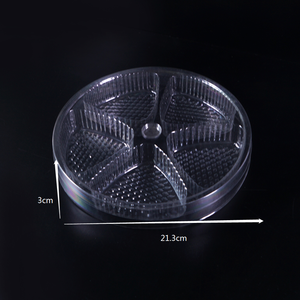 <strong>Plastic</strong> <strong>Tray</strong> With Dividers <strong>Disposable</strong> Round 5 Compartments Food <strong>Plastic</strong> Fruit <strong>Tray</strong> With Lid - Product Image 3