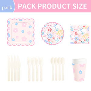 DAMAI New Customized <b>Easter</b> Theme Disposable Paper Plate Napkin Paper Tablecloth with Bunny Tableware Set Festival Decoration - Product Image 6