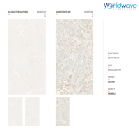 Carreaux de sol et de mur en porcelaine 800x1600mm, briques réfractaires, mur intérieur poli brillant, design moderne