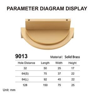Koppalive Brushed Gold Kitchen Cabinet Pulls Brass Half Moon <strong>Matte</strong> <strong>Black</strong> Drawer <strong>Knob</strong> Minimalist Semicircle Furniture Handle - Product Image 3