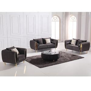 الفاخرة حلم أريكة متذبذب غرفة المعيشة مجموعة النسيج أثاث المخملية <span class=keywords><strong>Loveseat</strong></span> أريكة مع جولة طاولة القهوة - Product Image 1