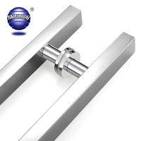 Poignée de porte en verre 2024 en acier inoxydable, tube carré, pour porte en bois, électroplaquée, forme H, grande poignée de levier de porte