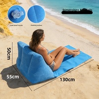 Chaise gonflable triangulaire portable pour le camping en plein air, imperméable, résistante à l'humidité, pliable, tapis de plage rembourré
