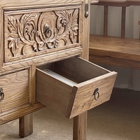 Table d'entrée Wabi Sabi, meubles pour maison d'hôtes, armoire de rangement en bois, armoire sculptée pour le hall, console pour le salon