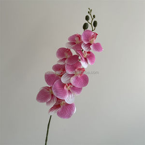 C-110 Decoraciones para Bodas, <span class=keywords><strong>Flores</strong></span> <span class=keywords><strong>Artificiales</strong></span> Vintage de Tacto Real, Látex, Rama Larga Individual, 9 Cabezas, Orquídea Blanca Phalaenopsis - Product Image 5