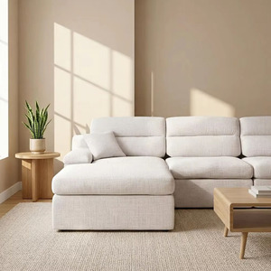 Canapé modulaire en chenille en forme de L surdimensionné avec mémoire de forme, inclinable vers la gauche, compressé sans armature, effet nuage - Product Image 3