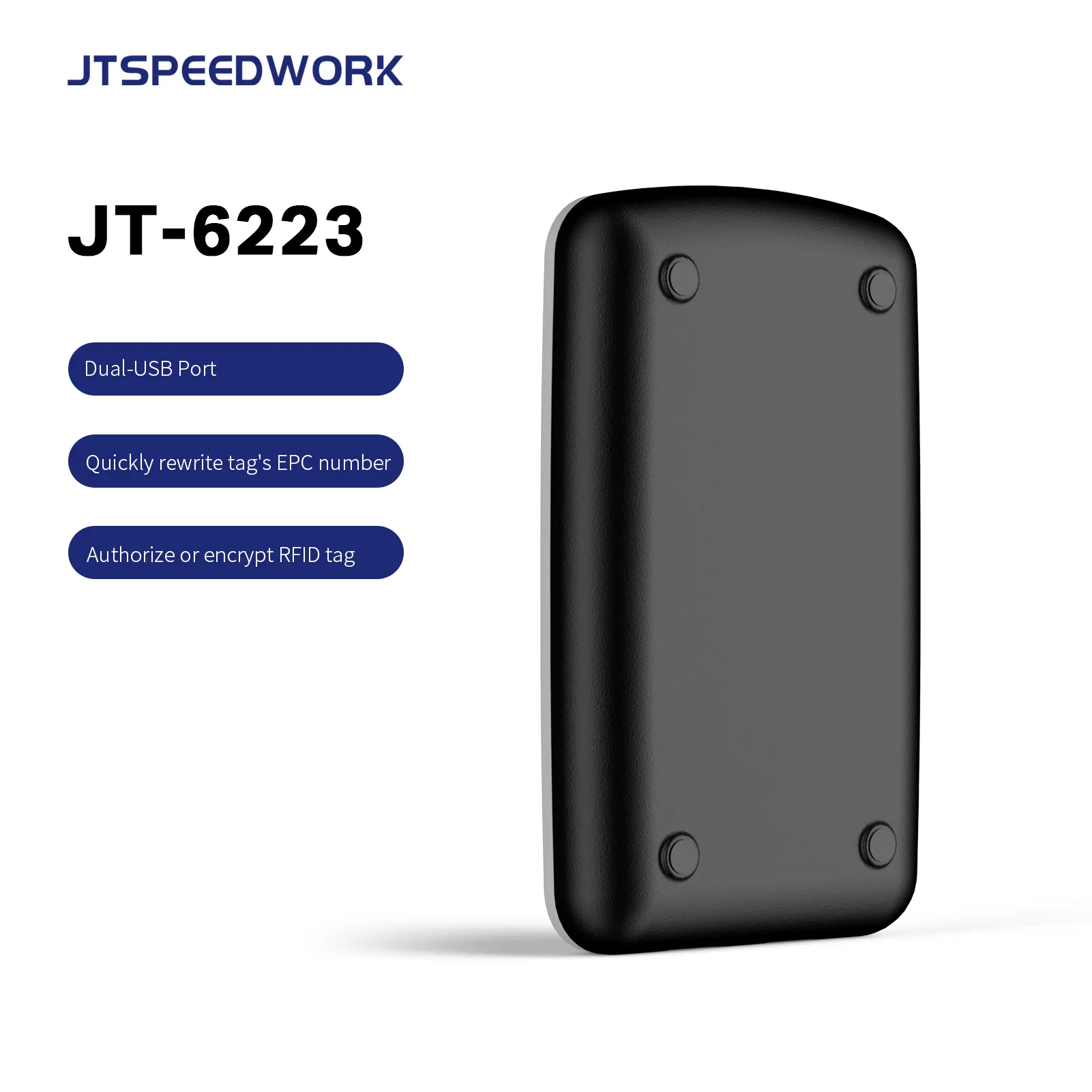 JT-6223 rfid masaüstü okuyucu yazar USB masaüstü pasif etiketi UHF RFID okuyucu ile SDK Demo rfid pasif etiket kartı veren