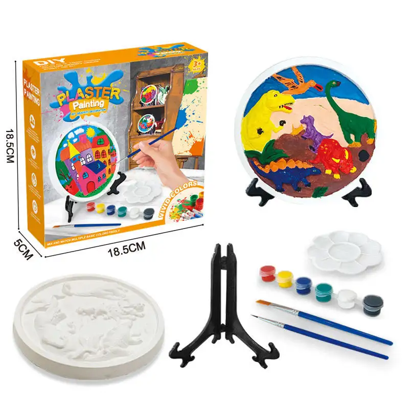 Amazon Hot Selling Kids 3D Drawing Board Flower Insects DIY Plaster Painting Toys christmas arts and crafts set for kids