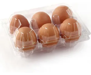 Bandeja de ovos de pato vazia, caixa de embalagem ecológica com 4 6 8 9 10 furos, bandeja de ovos de pato reciclável PET