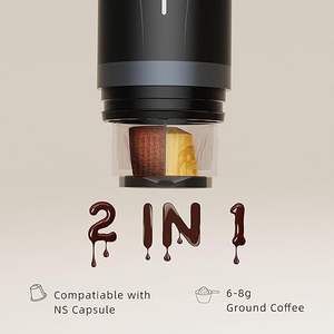เครื่องชงกาแฟไฟฟ้าขนาดเล็กแบบพกพา ระบบทำความร้อนในตัว เครื่องทำเอสเพรสโซ แรงดัน 20 บาร์ ความจุ 80 มล. ผลิตจากพลาสติก ใช้กับแคปซูล NS ได้ บดละเอียด - Product Image 3